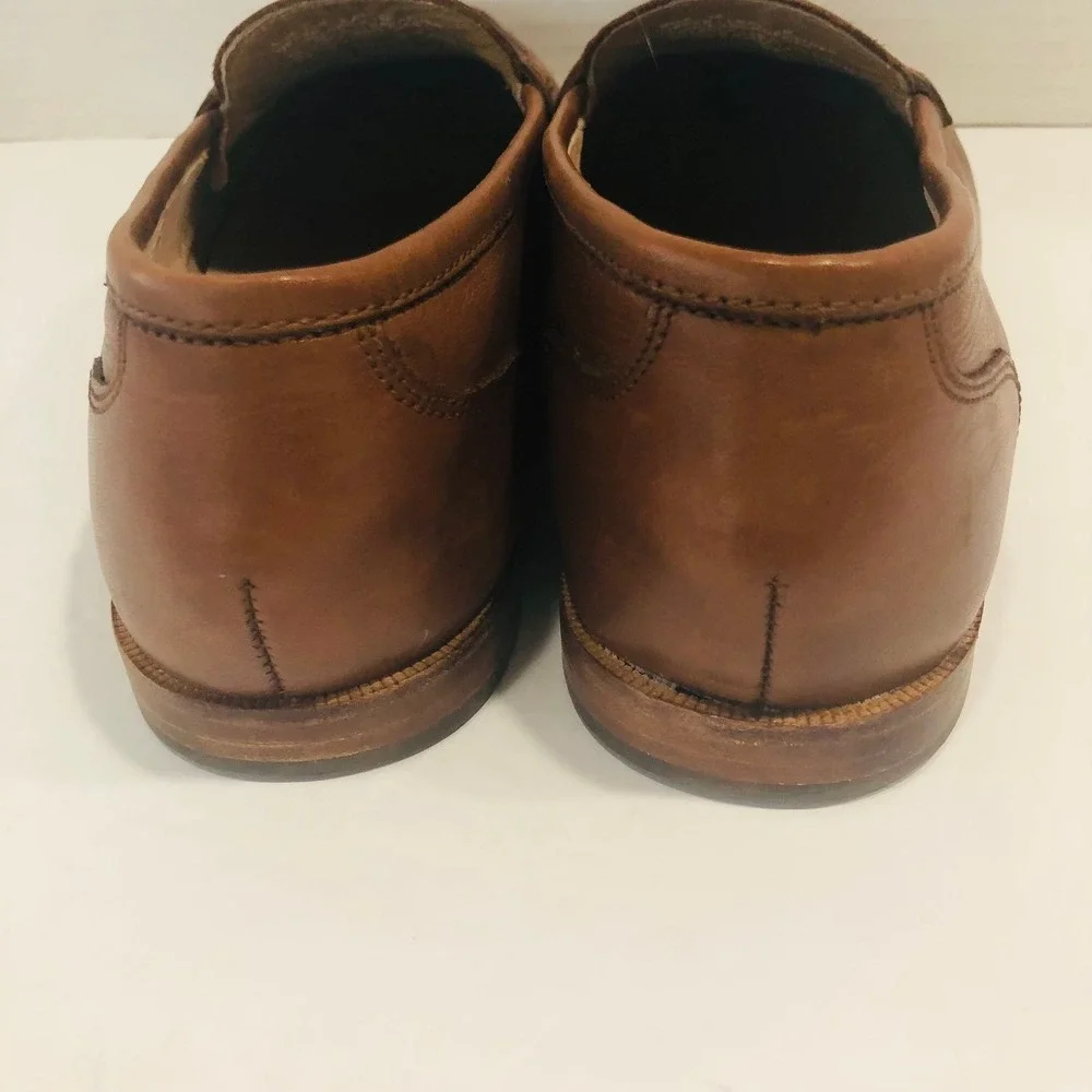 J Crew Ryan Penny Loafers Shoes Brown Leather Preppy Minimalist Flats Womens 10